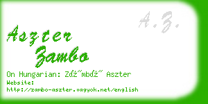 aszter zambo business card